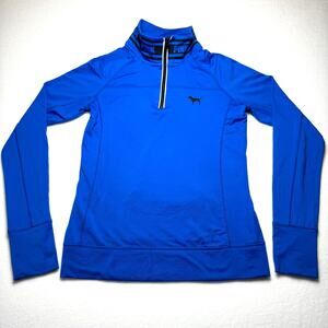 Victoria’s Secret PINK XS 1/4 Zip Pullover Blue Athletic Top w/ Thumb Holes